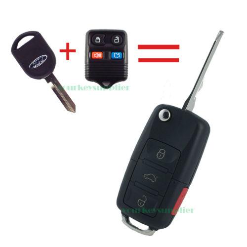 New ford lincoln mercury flip key fob keyless entry remote key fob 4 button