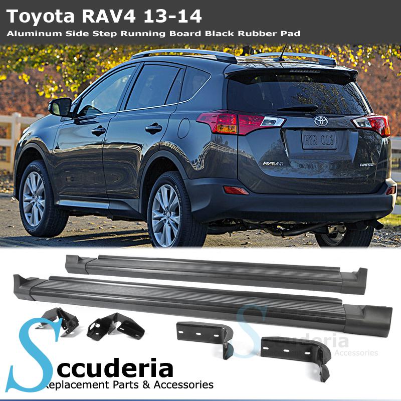 Toyota 13-14 rav4 running board side step nerf bar rail kit aluminum black