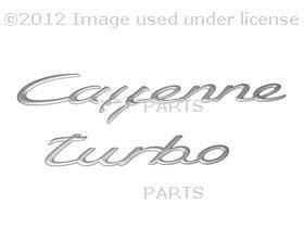 Porsche cayenne genuine porsche emblem "cayenne turbo" (aluminum satin)