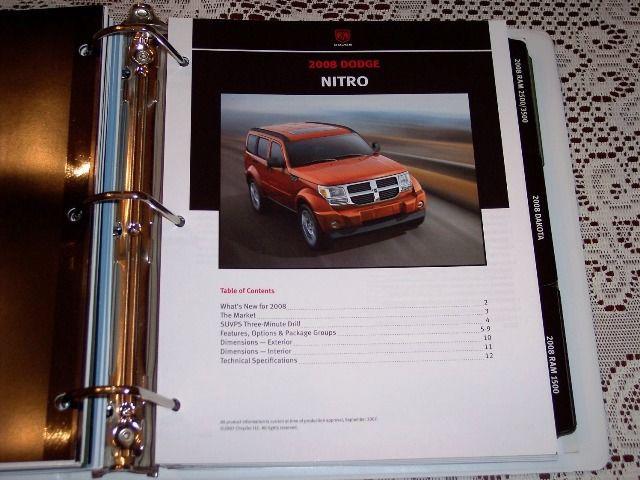 2008 dodge nitro dealer salesperson product information literature brochure!
