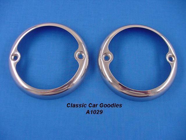 1933-1936 ford tail light bezels (2) polished ss 1934 1935