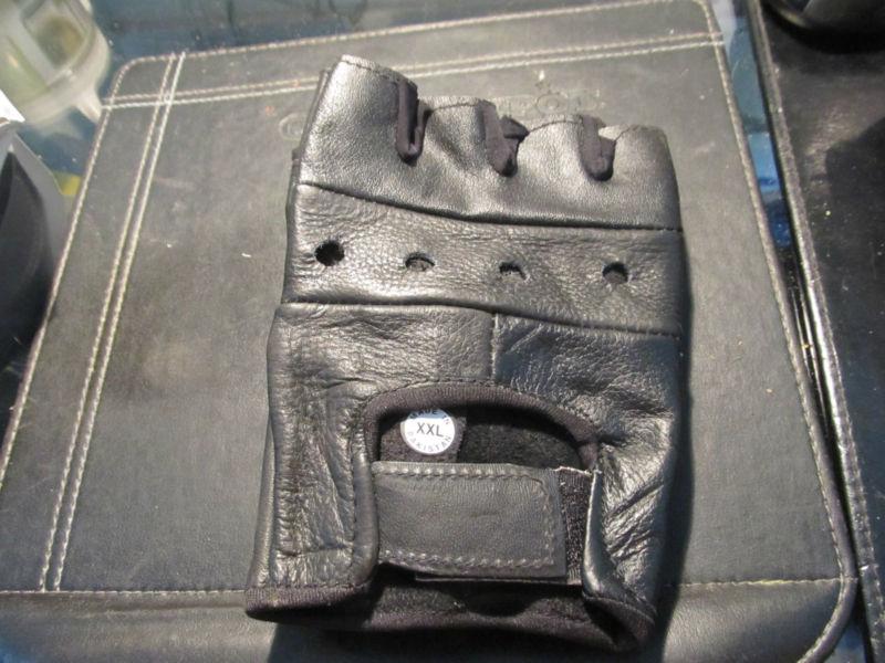 Motorcycle finger less leather gloves xxl