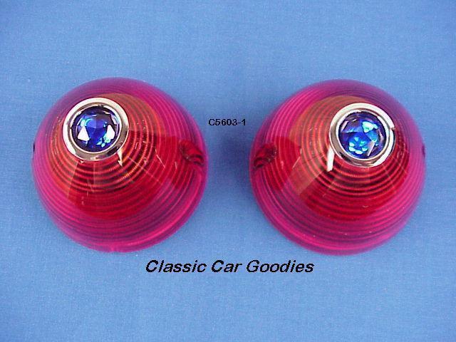 1956 chevy blue dot tail light lenses. new pair!