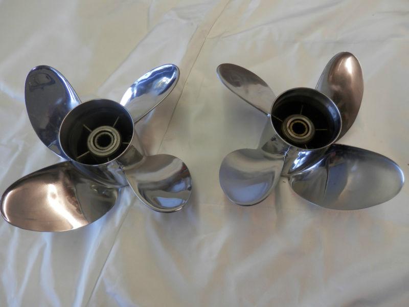 Powertech stainless steel props four blade 23 pitch right n left boat part bravo