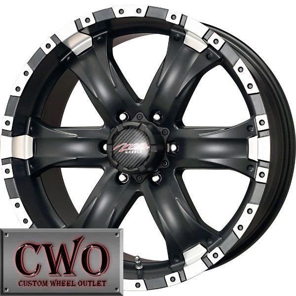16 black chaos 6 wheels rims 6x139.7 6 lug titan tundra gmc chevy 1500 sierra