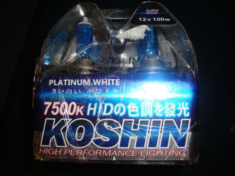 Four = h7 platinum white 7500k headlight light bulbs 12v 100w