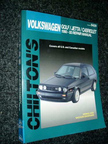 1990 – 1993 volkswagen golf jetta cabriolet chilton vw repair manual