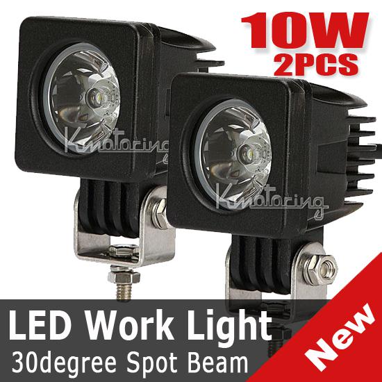 2x 10w cree led 800lm spot work light car boat truck motorcycle atv 4wd 1000lm