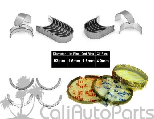 Fits: 85-95 toyota pickup 2.4l 22re 22rec sohc 8v rings + main rod bearings set