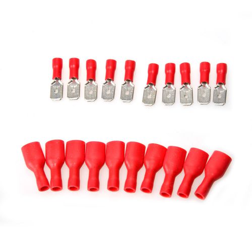 10pair red full insulated spade electrical crimp connectors mixed male female