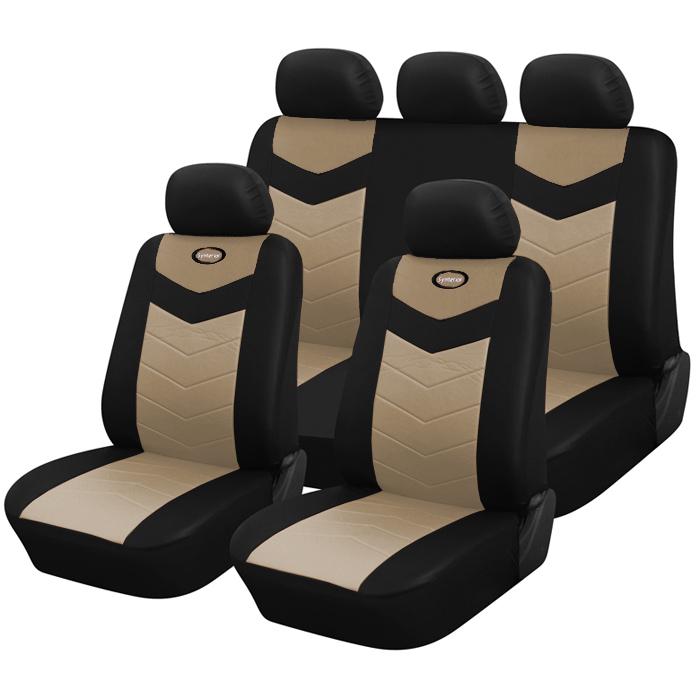 Synthetic leather semi - custom car seat covers 40-60 top split sahara 2