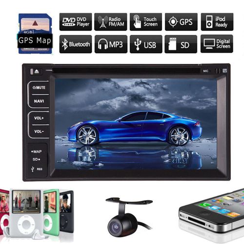 Double 2din auto radio stereo navigation gps car stereo dvd player bluetooth cam