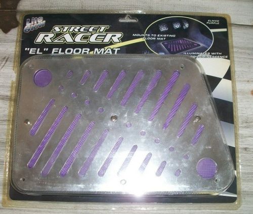 Lighted floor mat, lite glow elm40, purple el lighted, street racer