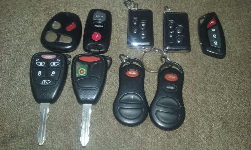 Lot  of 9 keyless entry remote