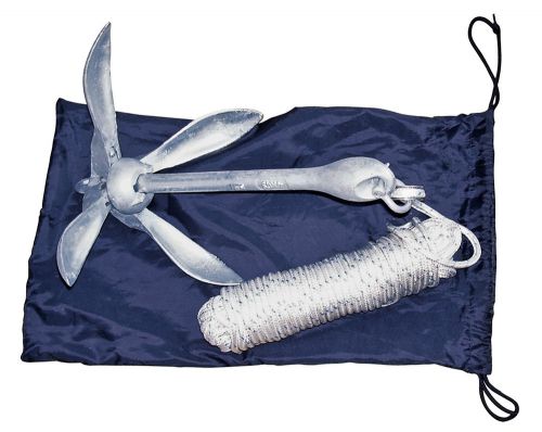 New 8.8 lb folding grapnel anchor w/ 100&#039; rope for small boat, dinghy, and more