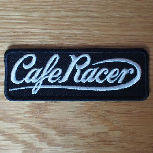 Motorcycle biker rocker greaser cloth patch leathers cut off denim cafe racer
