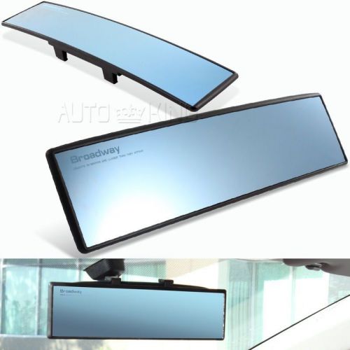 Universal curved blue tinted anti glare clip on 300mm broadway rear view mirror