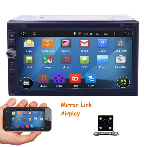 Quad core 2 din 7&#034; android 4.4 car stereo gps radio bt obd2 touch screen+cam a