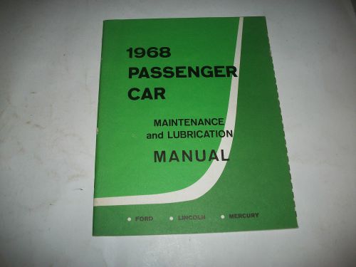 1968 ford/mercury/lincoln  maintenance+lubrication manual very clean cmystor4mor
