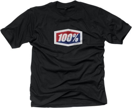 100% motorcycle tee t-shirt 100% official black l / large 32017-001-12