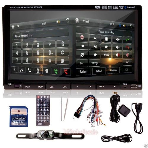 +camera 7&#034; double 2din in dash gps navi car stereo dvd player radio bt ipod rds