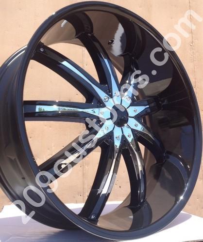 24" inch wheels rims black dw29 6x135 +30 ford f150 2004 2005 2006 2007