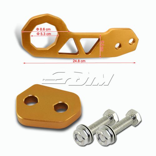 2&#034; jdm anodized cnc billet aluminum gold rear bumper racing tow hook for ford