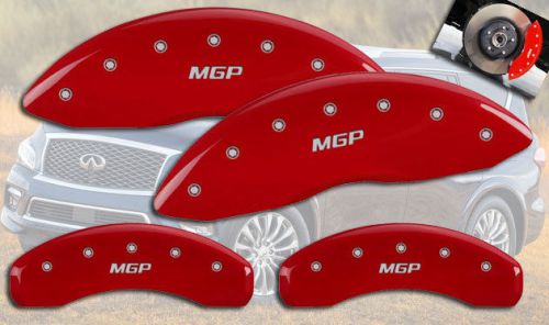2004-2005 qx56 front + rear red engraved &#034;mgp&#034; brake disc caliper covers 4pc set