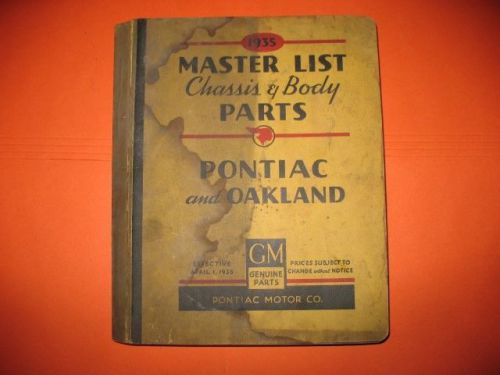 Factory parts catalog 1923 to 1935 pontiac &amp; oakland original dealership find!!!