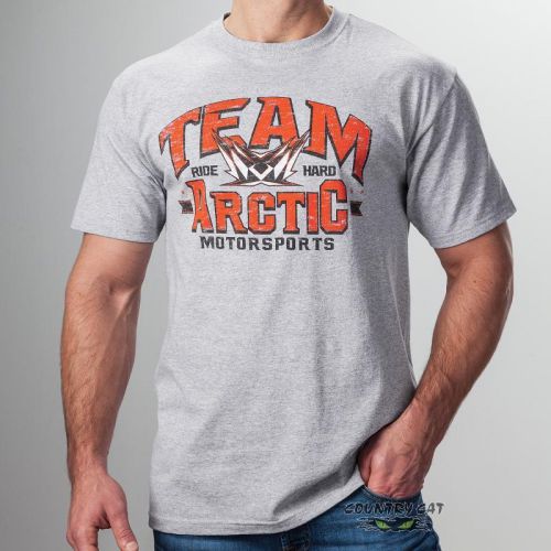 Arctic cat men&#039;s team arctic motorsports flag cotton t-shirt - gray - 5279-35_