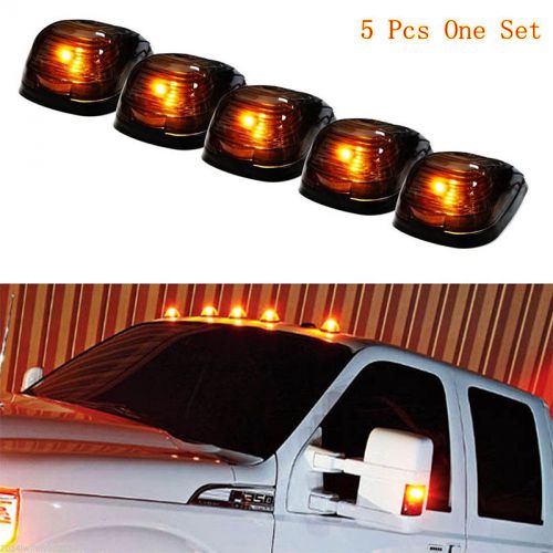 5pcs led suv truck van smoked lens amber roof top marker running driving lights