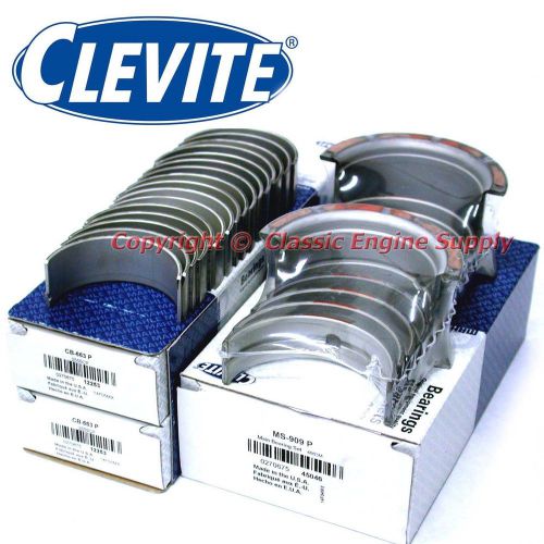 New clevite standard rod &amp; main bearing set chevy 350 327 307 305 302 267 265