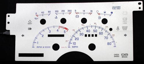 85mph silver glow gauge indiglo overlay face for 92-94 chevrolet suburban 4x4