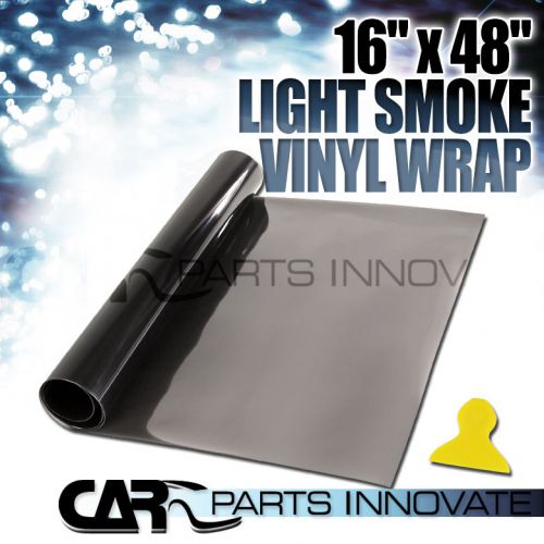 16&#034; x 48&#034; light smoke tint headlight taillight fog vinyl wrap sheet sticker