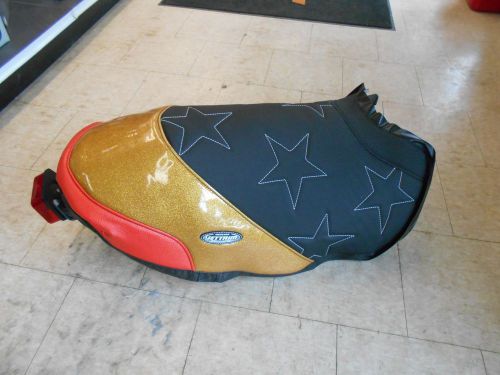 2005-2016 polaris iqr 600 race sled seat cover custom made by jetrim black/gold
