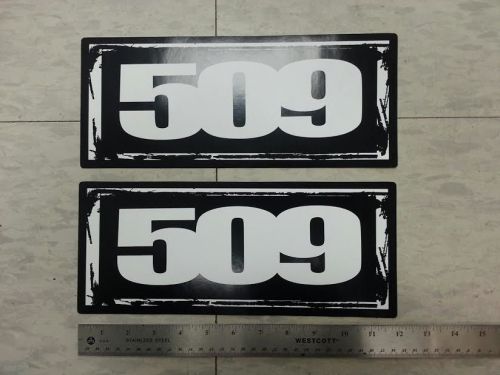 509 snowmobile logo 12 inch sticker decal lot - 2 rectangular logo stickers -new