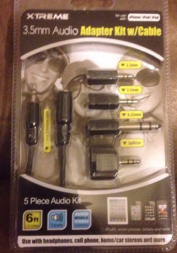 Xtreme 3.5mm audio adapter kit w/cable, 5 piece audio kit