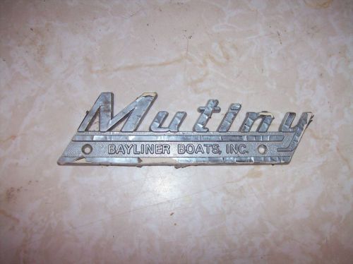 Cool vintage bayliner mutiny boat emblem script lqqk!
