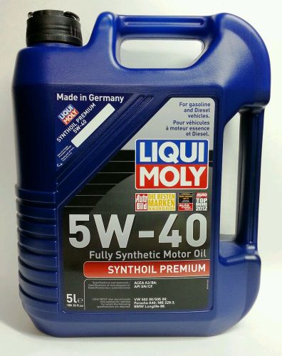 Liqui moly 5w-40 synthoil premium  5 liter full synthetic motor oil lubro moly