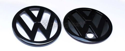 Vw-jetta mk4 4 bora gloss black euro badge emblem front grill + rear trunk hatch