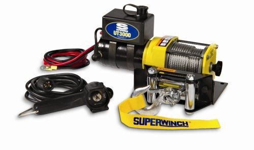 Superwinch 1331200 ut3000, 12 vdc winch, 3,000lb/1360 kg with mount plate,