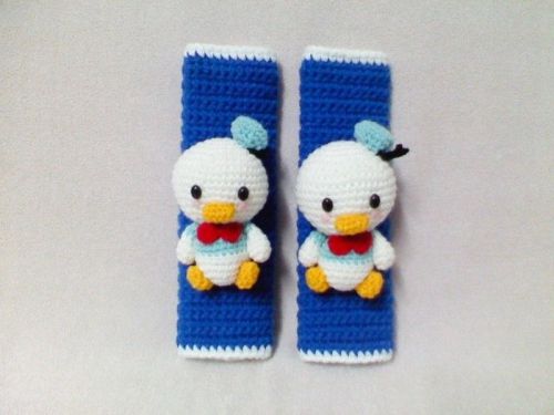 Seat belt cover doll duck crochet handmade safety shoulder pads accessory car