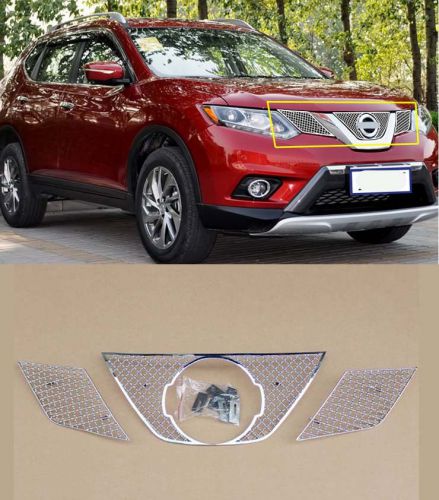 Front grille around trim for 2014-2016 nissan x-trail rogue full set new 3pcs