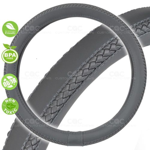 Braids steering wheel cover for car suv genuine odorless material gray