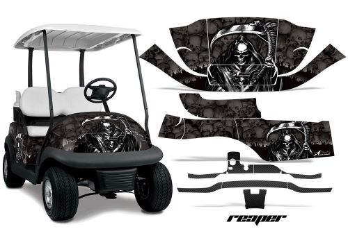 Club car precedent golf cart graphic kit wrap parts amr racing decals reaper blk