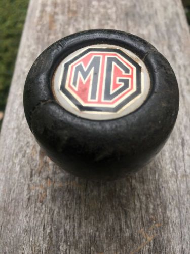 Vintage mg black leather shifter knob