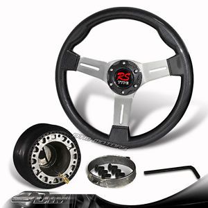 350mm jdm carbon fiber look wood steering wheel +hub for mazda 6 miata rx7 mx-3