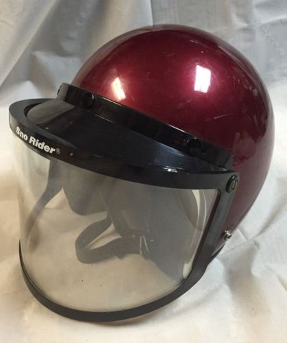 Vtg rop 4170 1979 motorcycle snowmobile red helmet w/ sno rider shield medium