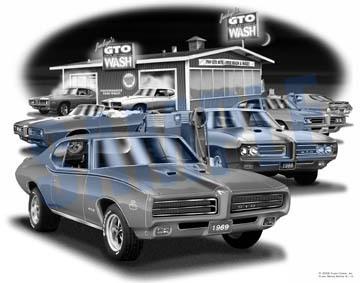 Pontiac gto 1969 muscle car art auto print   ** free usa shipping **