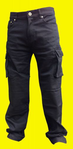 Motorcycle reinforced with dupont™ kevlar® cargo jeans pants black